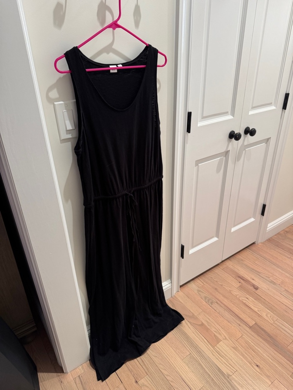 Black Gap Sleeveless Drawstring Maxi Dress
